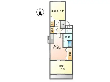 コロナハイツ(2DK/2階)の間取り写真