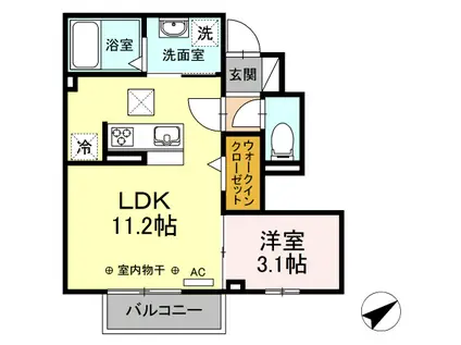 グラン シエル(1LDK/1階)の間取り写真