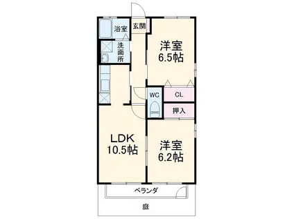 ソートフル青山(2LDK/1階)の間取り写真