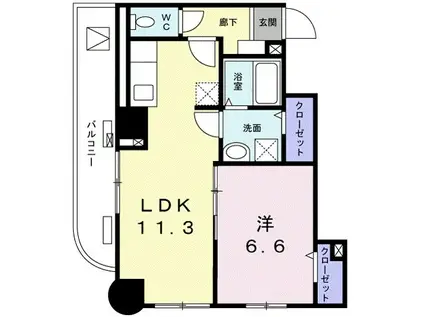 菊水レジデンス綱島2(1LDK/5階)の間取り写真