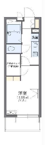 レオパレストルネード 舞阪(1K/3階)の間取り写真