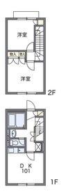 大街道Ⅱ(2DK/1階)の間取り写真