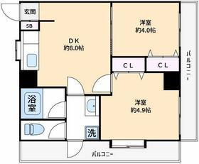 リブポート四街道(2DK/3階)の間取り写真