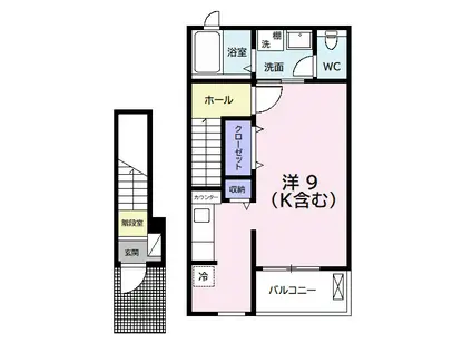 HIKARISU Ⅲ(ワンルーム/2階)の間取り写真