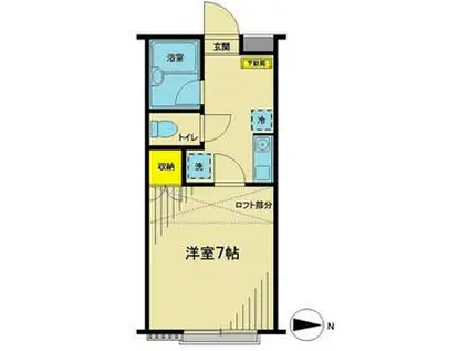 コーポ上町(1K/2階)の間取り写真