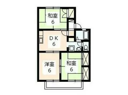 第二コンチェルト(3DK/2階)の間取り写真