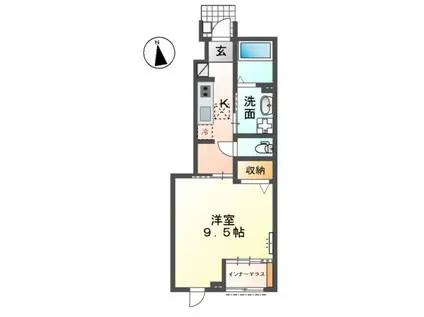 ルピシア(1K/1階)の間取り写真