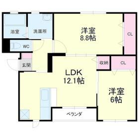 FILL BLANC(2LDK/3階)の間取り写真