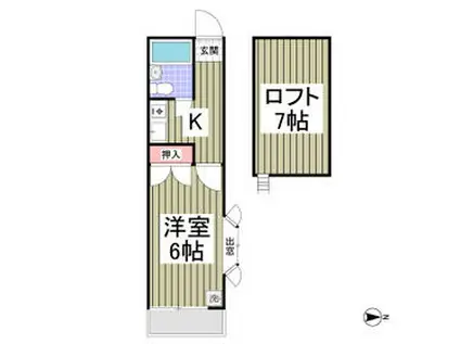 レモンハウス高坂NO8(1K/2階)の間取り写真