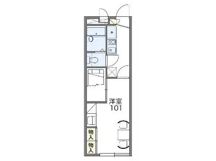 レオパレスサン平井Ⅱ(1K/2階)の間取り写真