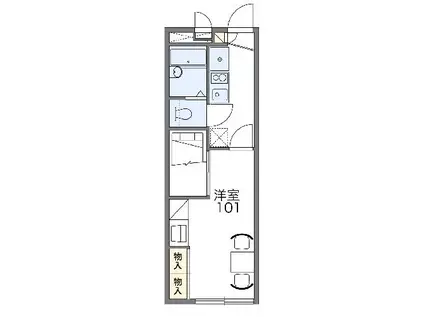 レオパレスフリー(1K/1階)の間取り写真