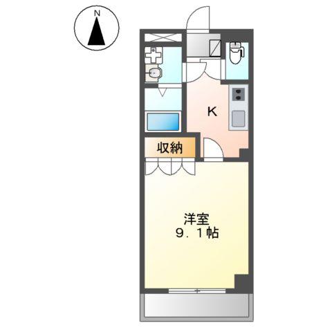 フォレスト喜峰(1K/3階)の間取り写真