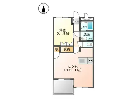 ソレイユ・アオ(1LDK/2階)の間取り写真