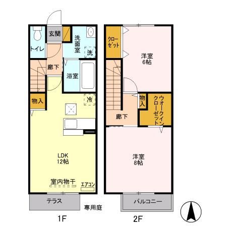 サニースクエア　Ｃ(2LDK)の間取り写真