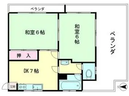 メゾン岡本(2DK/3階)の間取り写真
