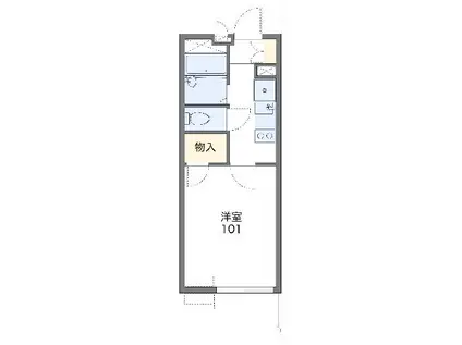 レオパレスクレシア柵町(1K/4階)の間取り写真