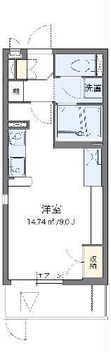 ミランダ山王(ワンルーム/1階)の間取り写真