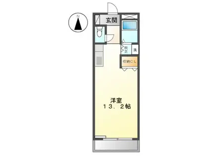 ヴィサージュ東森岡(ワンルーム/2階)の間取り写真