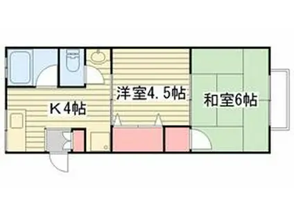 メゾンド焼津Ⅱ-203号(2K/2階)の間取り写真