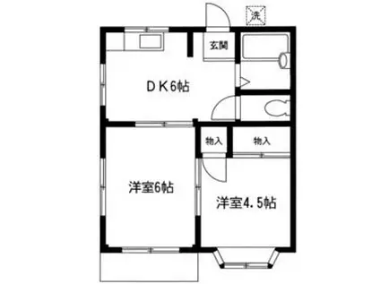 関根ハイツ(2DK/1階)の間取り写真