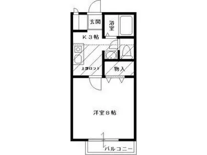 QUATRE SAISONS キャトルセゾン(1K/2階)の間取り写真