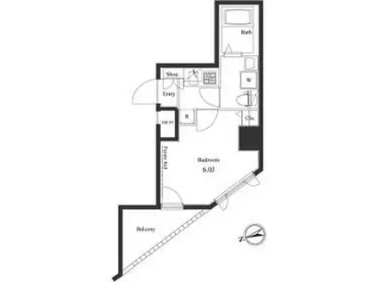 ヴェルト新宿イースト(1K/9階)の間取り写真