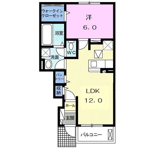 ボ・セジュールA(1LDK/1階)の間取り写真