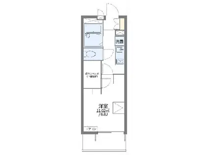 レオパレスフルセイル北野(1K/1階)の間取り写真