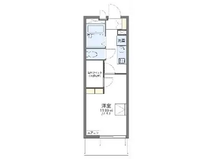 レオパレスアウローラ潮田(1K/3階)の間取り写真