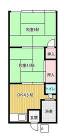 柏東荘(2K/2階)の間取り写真