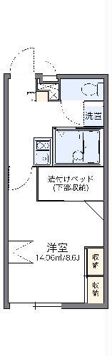 レオパレスウイング(1K/2階)の間取り写真