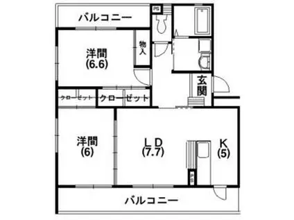 プログレス1(2LDK/2階)の間取り写真