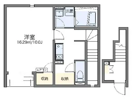 レオネクストウエストAYA(1K/2階)の間取り写真