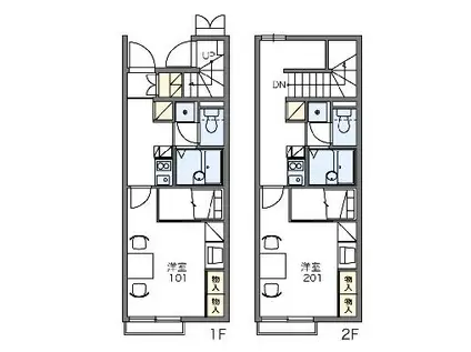 レオパレスGURI(1K/1階)の間取り写真