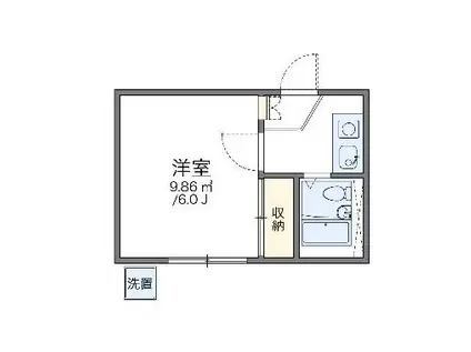 レオパレス岡崎公園(1K/1階)の間取り写真
