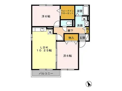 セジュールAMANO(2LDK/2階)の間取り写真