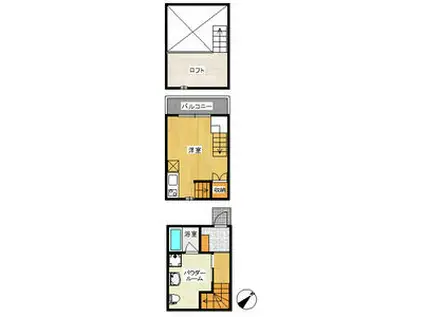 コーディエライト(1K/1階)の間取り写真