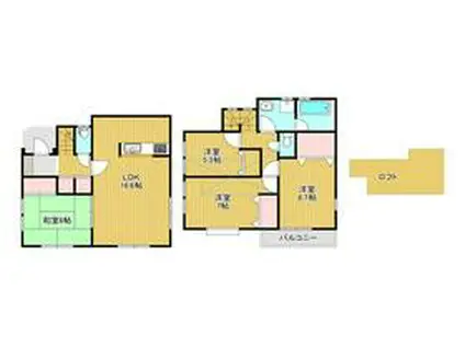 東急東横線 日吉駅(神奈川) 徒歩9分 2階建 築23年(4LDK)の間取り写真