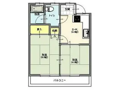 文化荘(2K/2階)の間取り写真