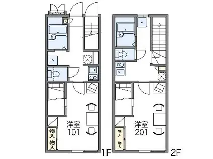 レオパレスOKA(1K/1階)の間取り写真
