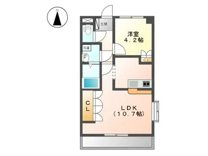 グランシャリオ(1LDK/2階)の間取り写真