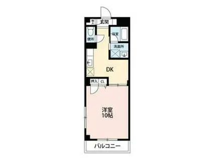 ヒルズフレア(1DK/2階)の間取り写真