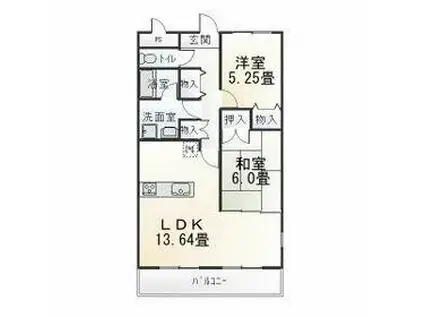 シャルマン平成(2LDK/2階)の間取り写真