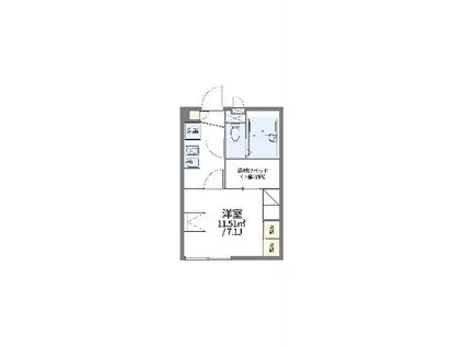 レオパレスSUNFLOWER(1K/1階)の間取り写真