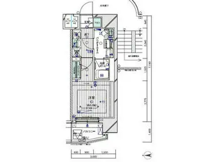 メインステージ川崎クロシアII(1K/4階)の間取り写真