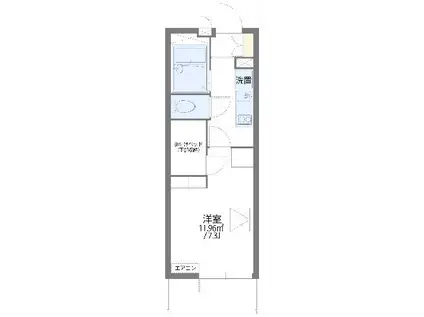 レオパレス小関(1K/4階)の間取り写真