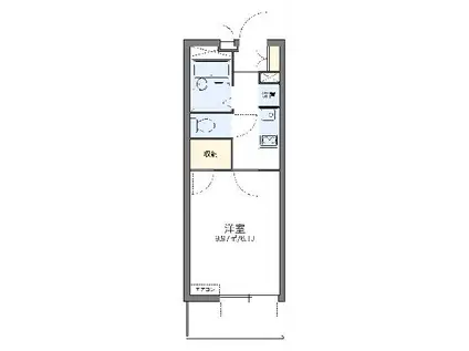 レオパレスすずしろ(1K/1階)の間取り写真