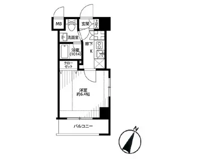プレール・ドゥーク東京ノースⅡ(1K/8階)の間取り写真