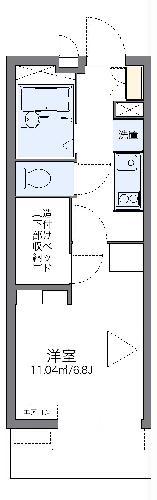 レオパレスエーデルハイム Ⅱ(1K/1階)の間取り写真