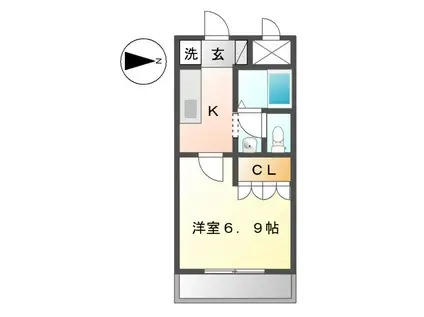 さくらハイム(1K/2階)の間取り写真